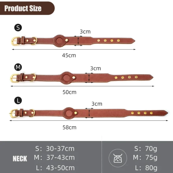 LuxTag™ Leather AirTag Pet Collar